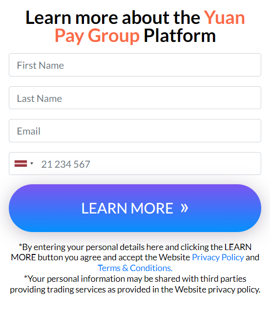 Yuan Pay Group reģistrācija