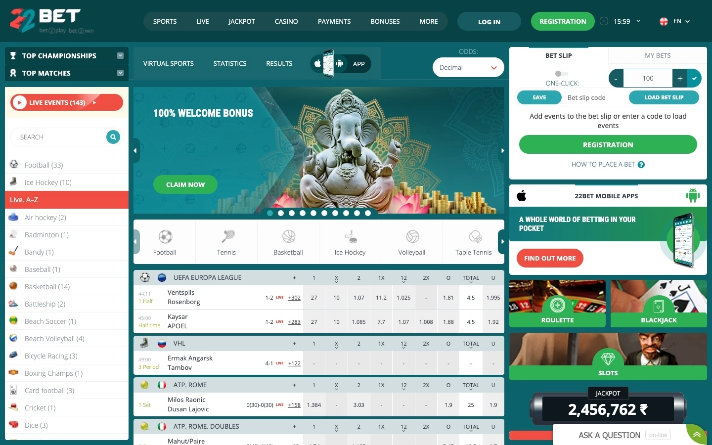 22bet – Augstas kvalitātes online kazino ar Eirovīzijas totalizatoru