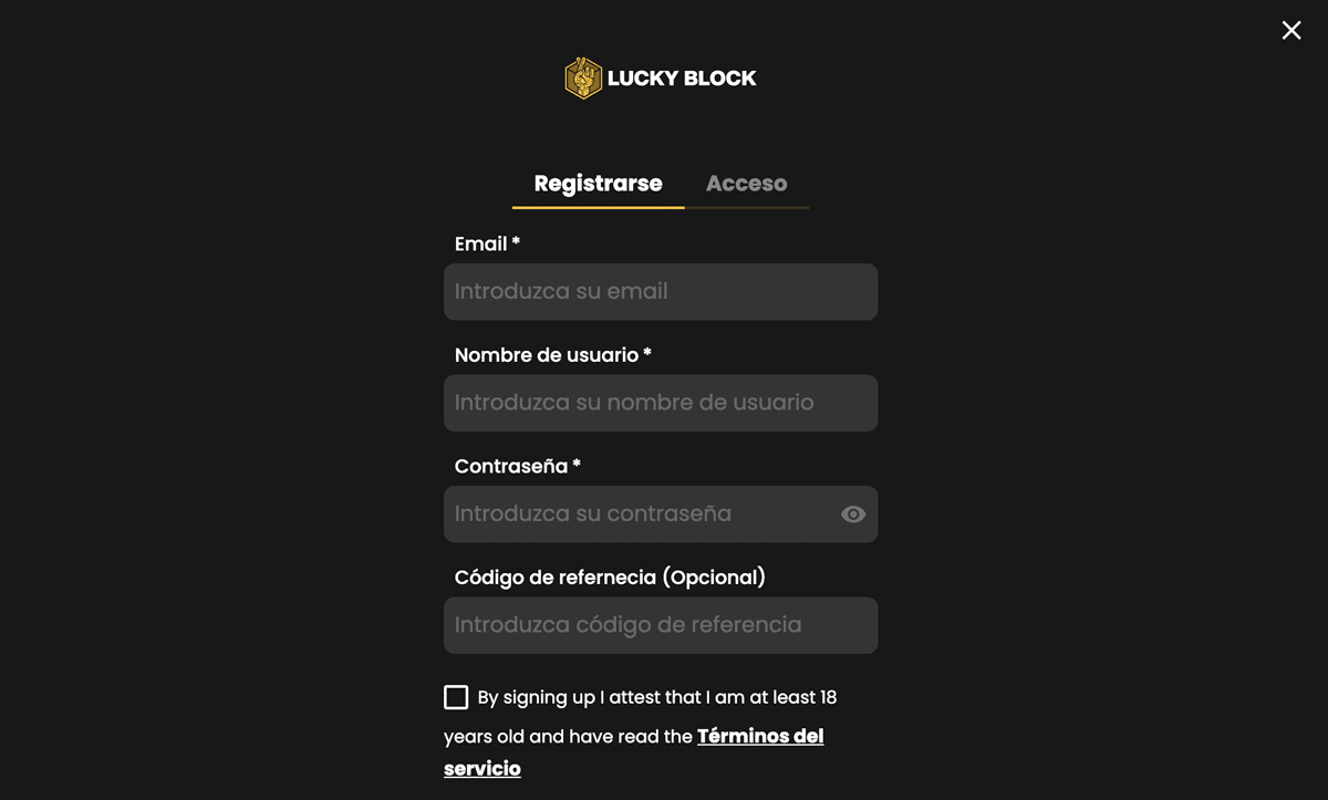 Crea una cuenta nueva: