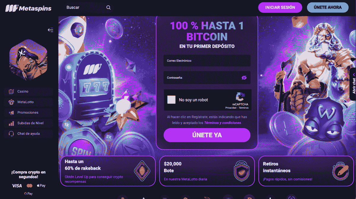 retirada instantanea metaspins