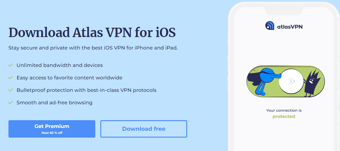 AtlasVPN gratis iPhone VPN