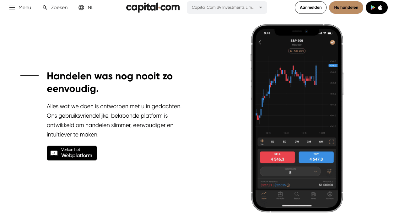 Capital.com beste trading app voor beginners