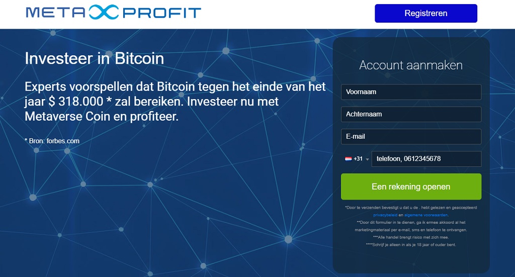 Meta Profit website