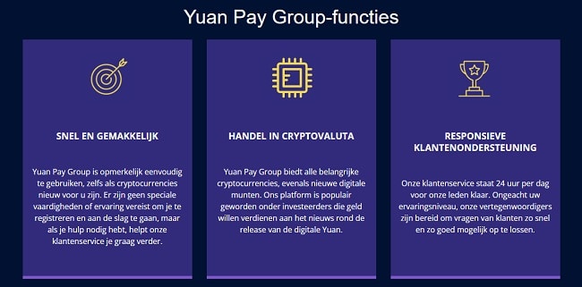 Yuan Pay Group functies