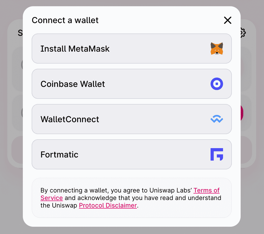 uniswap wallet verbinden