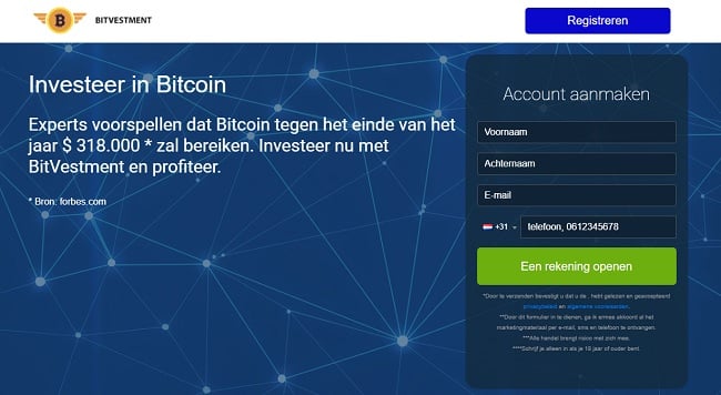 BitVestment website