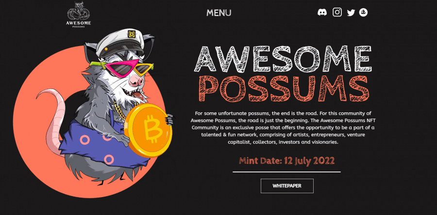  Awesome Possums - Één van de nieuwste NFT projecten met een positieve boodschap