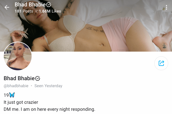 Top OnlyFans Accounts Nederland - Bhad Bhabie