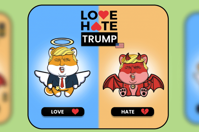 Love Hate Inu - stemmen voor óf tegen Trump?