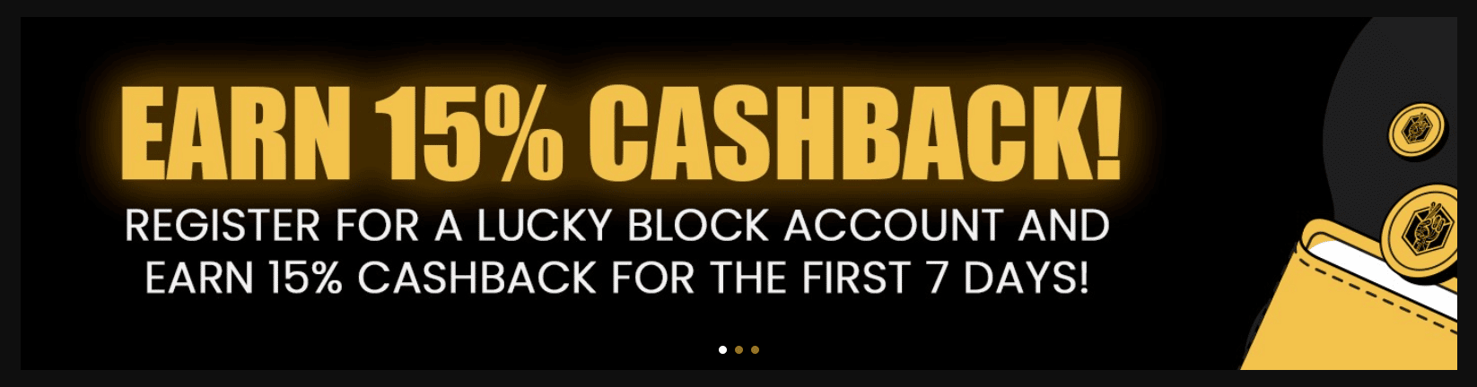 cashback casino lucky block banner