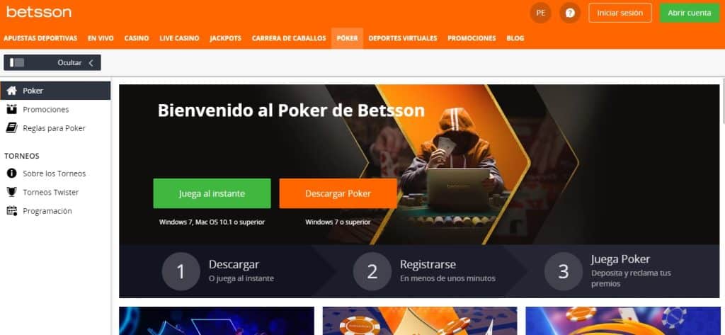 Betsson Perú poker online