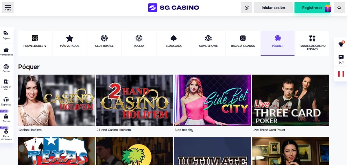 SG Casino poker online Perú