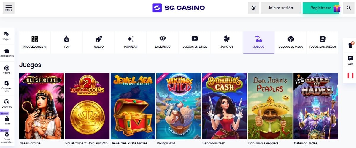 Sitio SG Casino tragamonedas gratis Perú