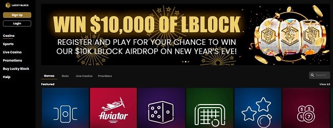 Lucky Block Casino strona główna