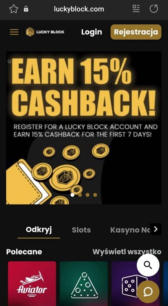 aplikacja kasyno na prawdziwe pieniądze LuckyBlock