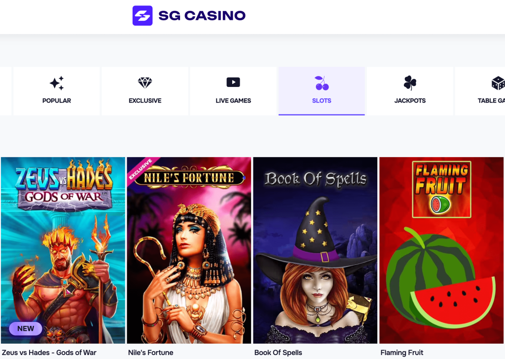 SG Casino sloty online