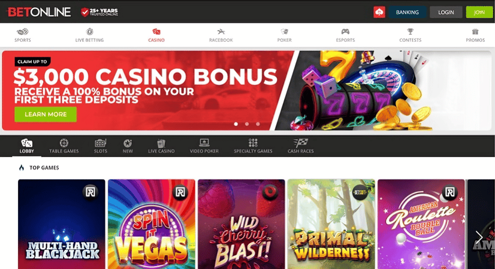 Bet Online Ethereum Casino - Interfață site