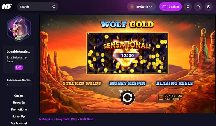 Wolf Gold la MetaSpins Casino
