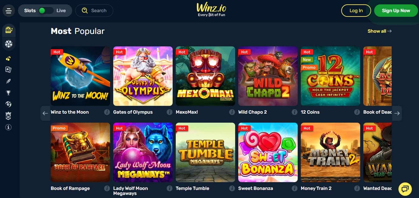 Winz.io Online Blackjack kazino