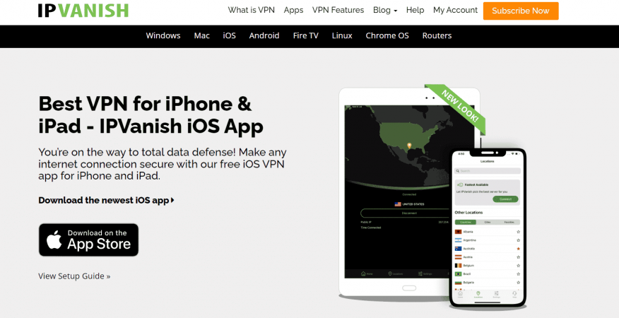 IPVanish - лучший VPN для iPhone и iPad