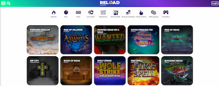 Reload Casino utan svensk licens