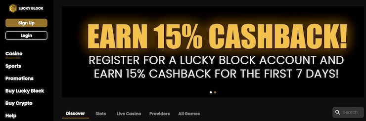 Lucky Block casino med online baccarat