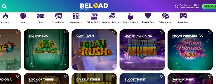 Reload Casino Spelautomater