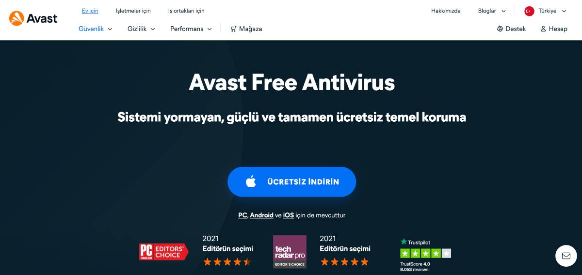 Avast antivirüs programı