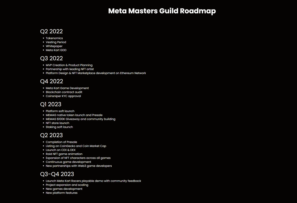 Meta Masters Guild Yol Haritası