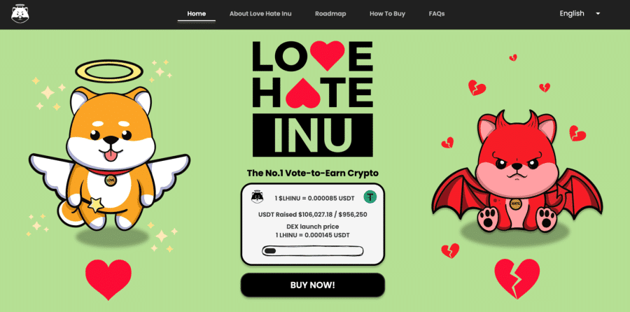 ICO Projeleri - Love Hate Inu Sitesi