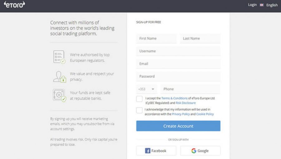 eToro- Mở tài khoản