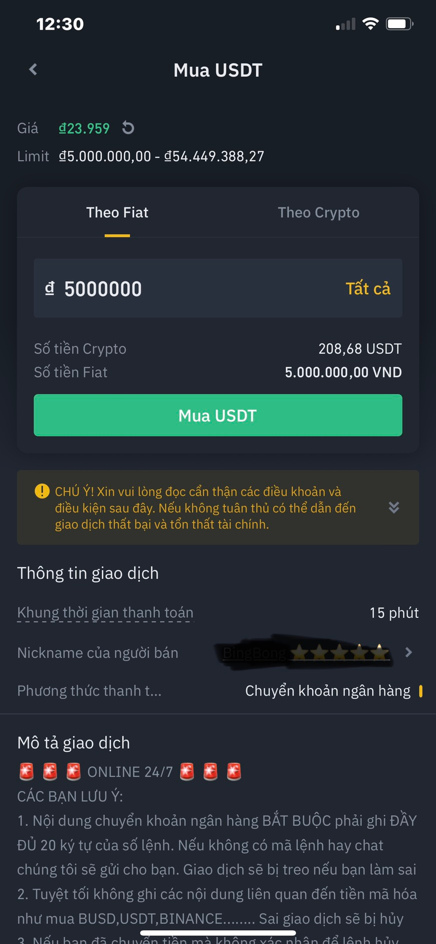 mua USDT