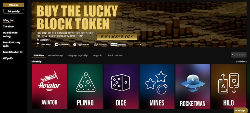 LuckyBlock Casino Ethereum có game nào?