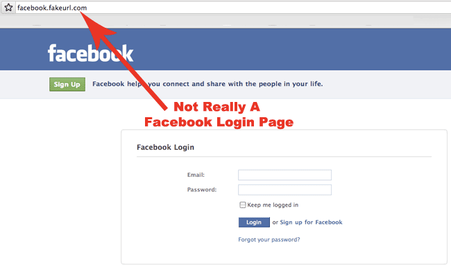 Facebook fake login page phishing
