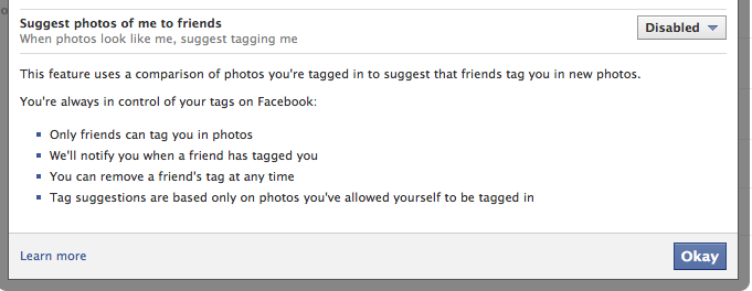 Opting Out of Facebook Auto-Tagging