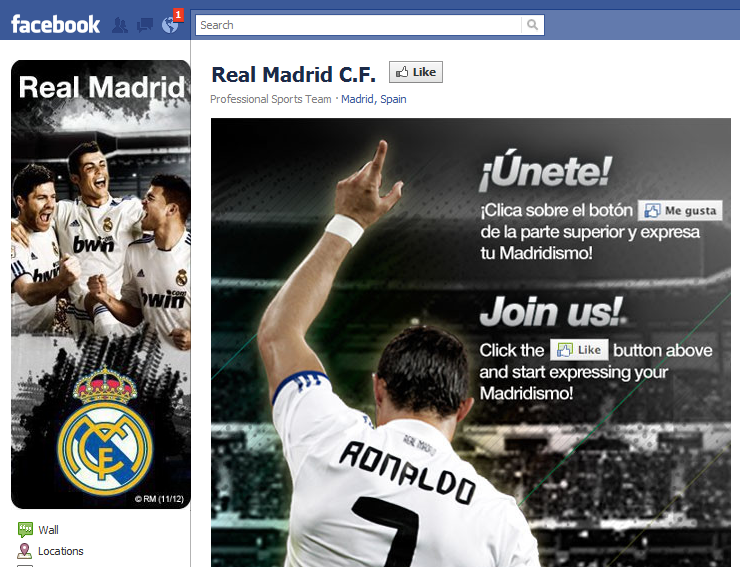 Real Madrid Facebook Page