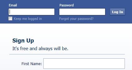 Facebook Login Sign Up New Account