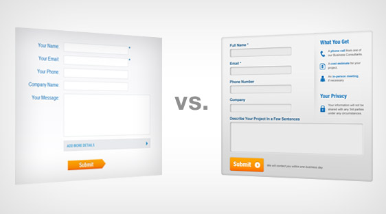 Web form a against web form b