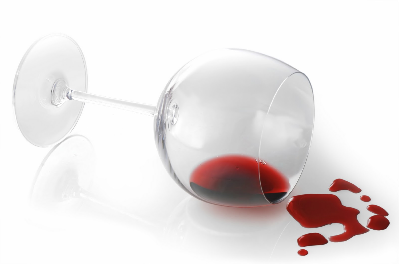 wine glass spilled