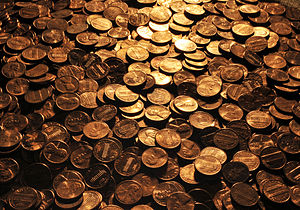 English: Large amount of pennies