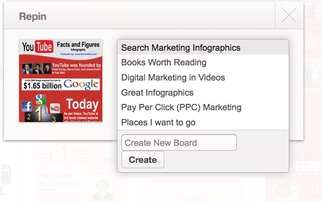 Re-pinning a pin to one of my Pinterest boards