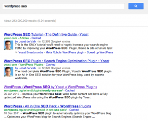 WordPress SEO Non-Personalized Google Search
