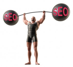 Weighlifter with SEO on weights