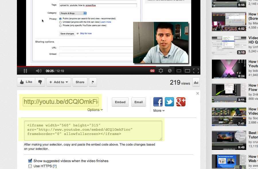 YouTube Embed code & URL