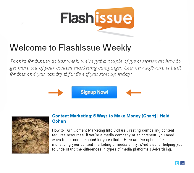 emails as landing page