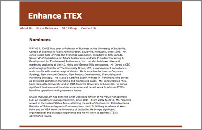 Enhance ITEX homepage