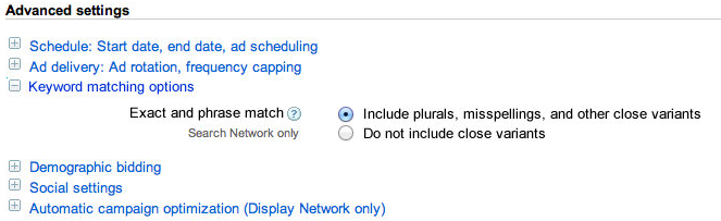 The New Broad Match and Phrase Match Keyword Matching Options in AdWords: Now Includes Plurals, Misspellings, and other close variants!