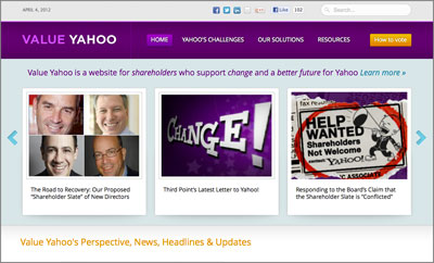 Value Yahoo homepage