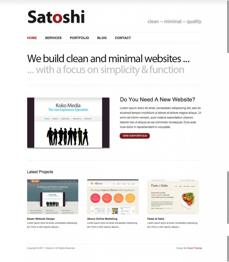 Satoshie Minimal WordPress Theme