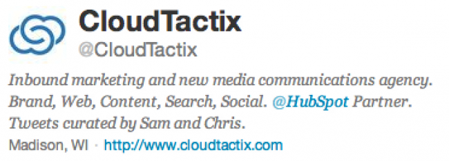 Cloud Tactix Twitter bio